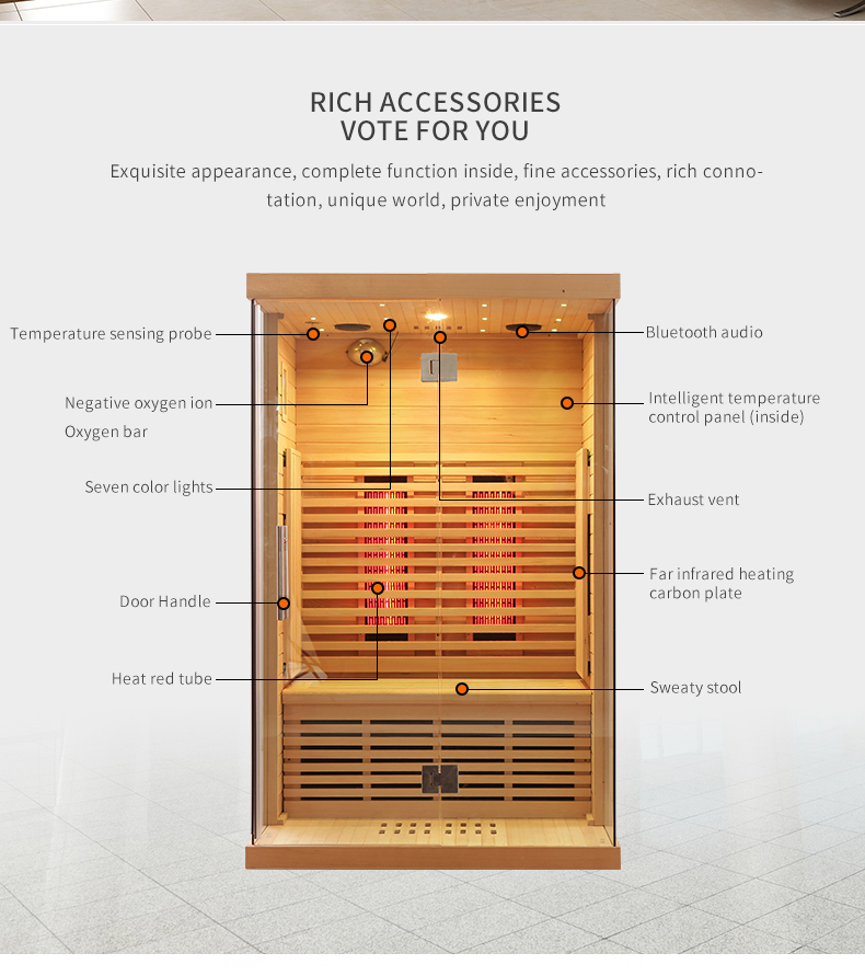 2 person full spectrum infrared sauna room