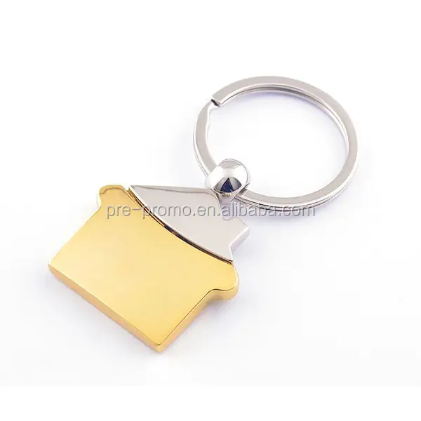 Custom Silver & Gold metal house keychain