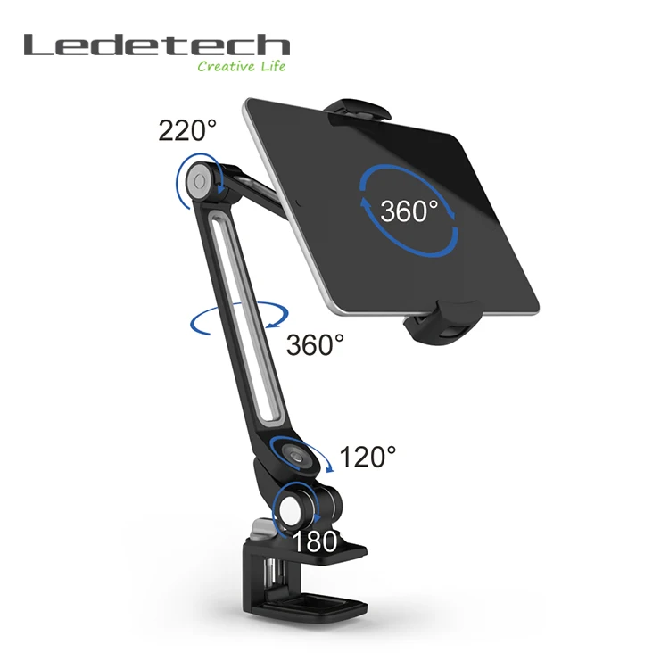 Ленивый кронштейн алюминиевый регулируемый Длинный рычаг зажим базовый телефон Подставка для планшета