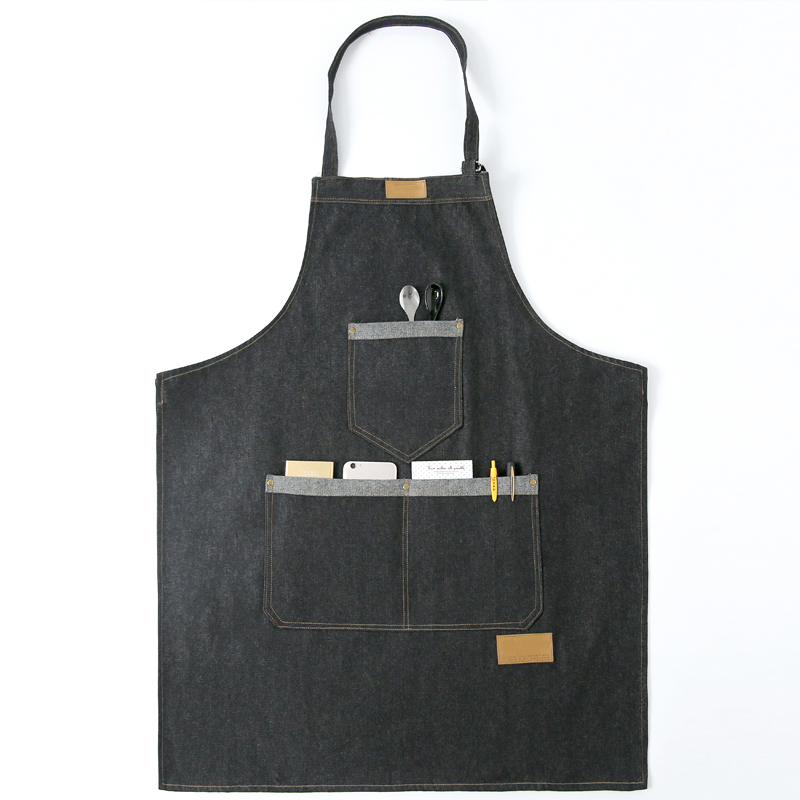 white carpenter overalls with nail apron