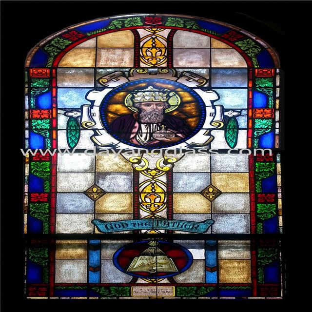 Design personalizado vários padrões, a construção de igrejas vitrais janelas de vidro Colorido