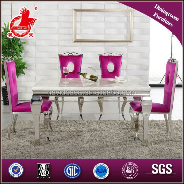 A8028 оптовая продажа белый мрамор 8 местный обеденный стол и стул