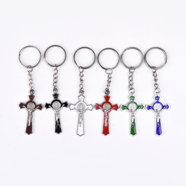 Оптовая продажа нетоксичный сплав металла на заказ Иисус брелок в виде креста