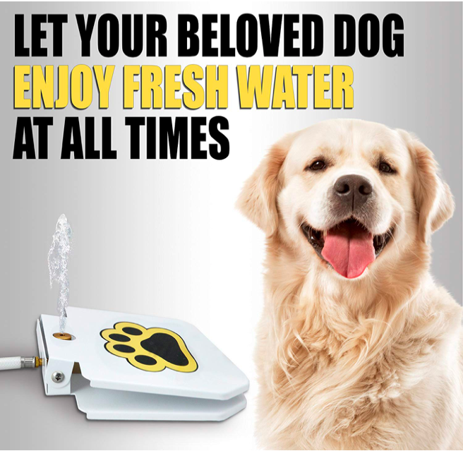 Durable Outdoor Pet Dog Drinking Fresh Water Fountain Dispenser Feeder Automatic Step-on Push Pedal Funny Dog Toys