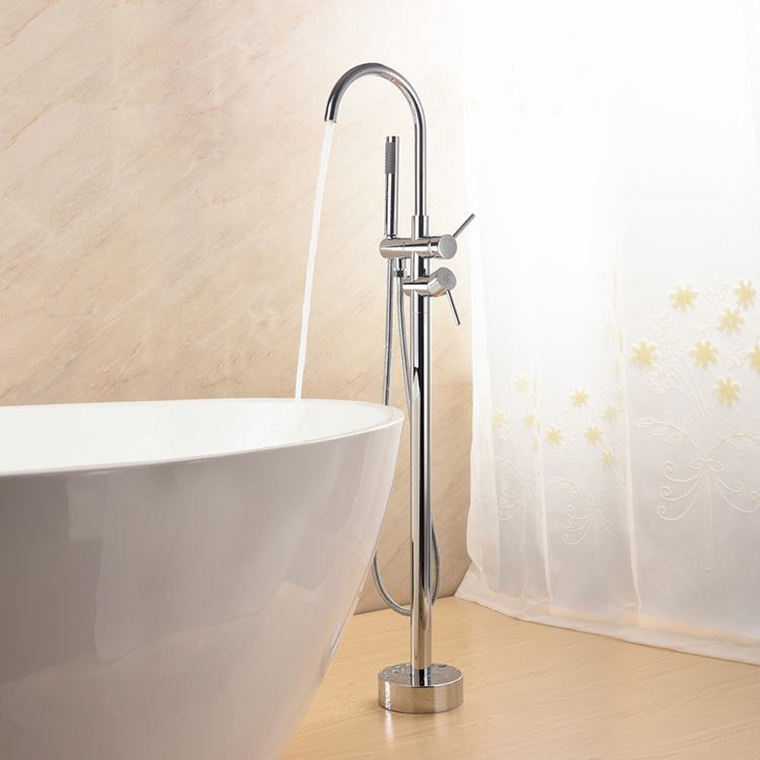 Floor Mounted Free Standing Bathtub Shower Faucet