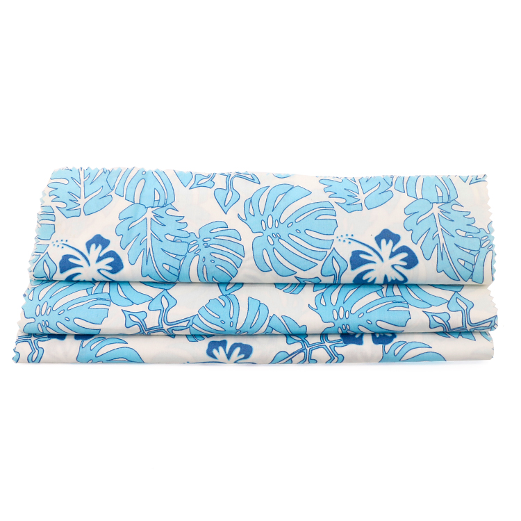 Ткань с принтом тропических листьев из 100% хлопка