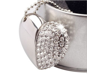 Special Durable 2GB Color : Silver Silver Heart Shaped Diamond Jewelry USB Flash Disk