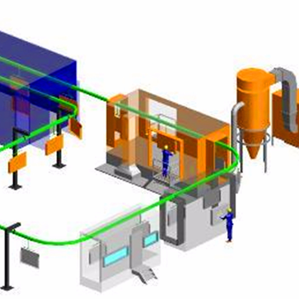 Полностью автоматическое оборудование для нанесения порошкового покрытия/машина для распыления порошкового покрытия