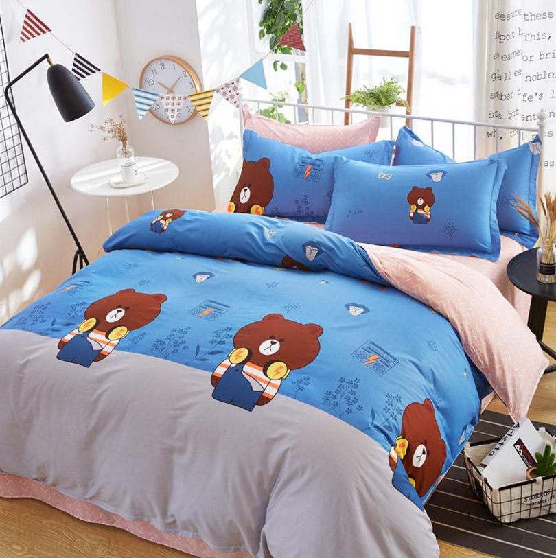 baby cot comforter, Pet design 100% Cotton printed snoopy bedding set Duvet Cover with soft pillows