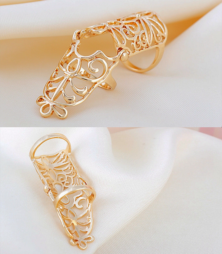 New Woman Latest Design Picture Lady Girl Long Gold Finger Ring