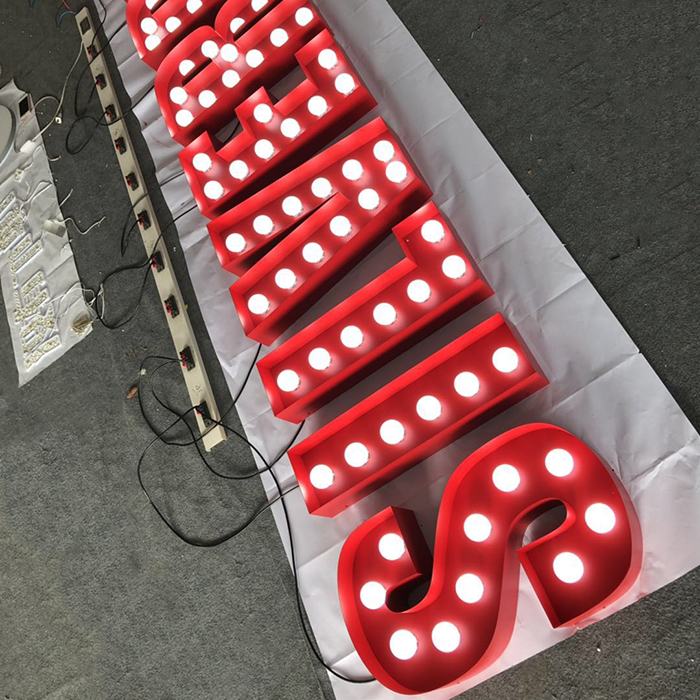 Grande Tenda De Casamento Carta Carta Marquise Luzes Sinais De Metal Do Vintage Sinal Lâmpada de Luz Ao Ar Livre