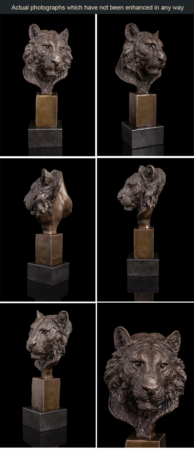 artshom dw-006 青铜虎头雕塑雕像野生老虎半身雕像金属艺术家居装饰