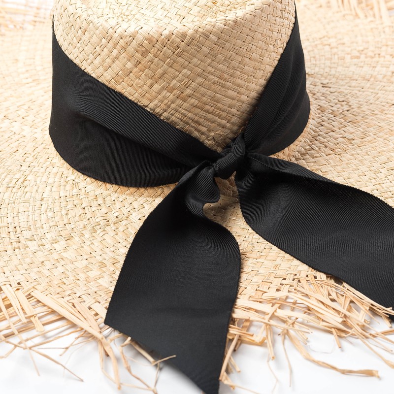 Sombrero Floppy Grande Para Mujer, Sombrero De Paja De Trigo Con Lazo
