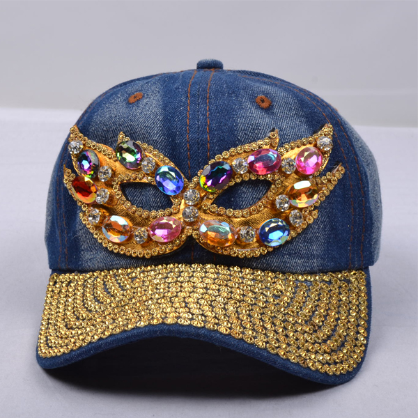 Buckle Closure Bling Bill Women Hat Fashion 6 Panel Faux Leather Strap