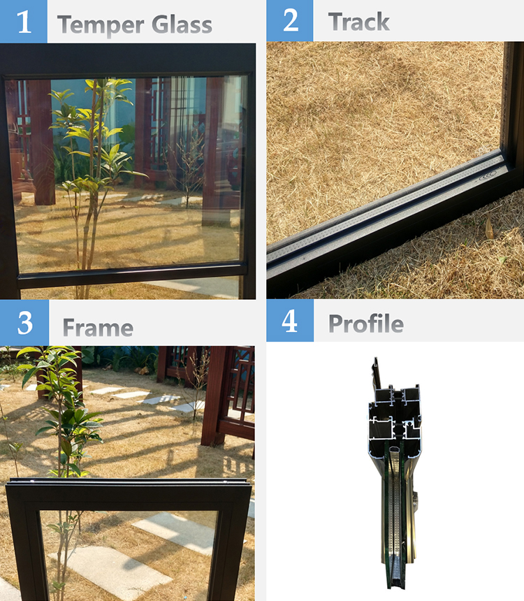 MJL aluminum alloy profile glass fixed window for home tempered glass lowes glazed windows