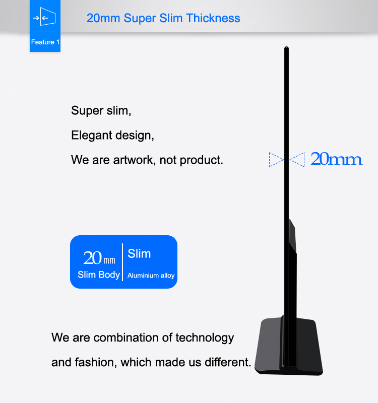 Super Slim 42 Inch PC Built in LCD Display Totem for Advertising