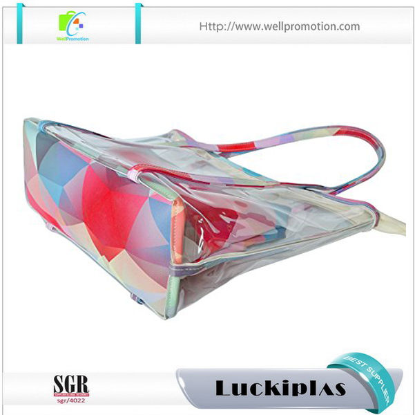 Borsa tote riciclata personalizzata, borsa tote da donna, borsa tote in plastica trasparente in PVC