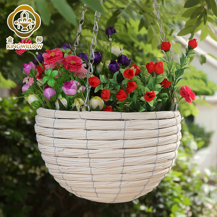 Metal Garden Patio Plant Pot Basket Jardiniere Flower Planter and Liner