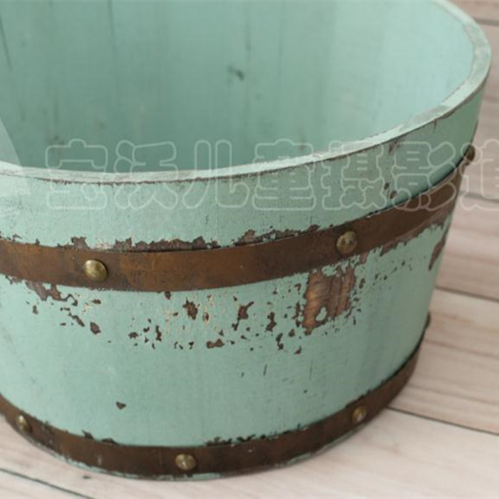 Новорожденный ребенок клетка Корзина круглая антикварная деревянная кровать новорожденный младенец цифровой фон Фотография реквизит