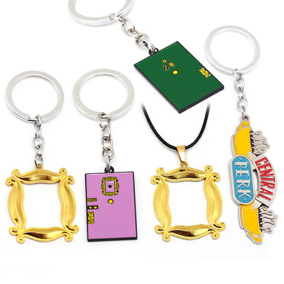 NA 1 Pcs Friends Tv Show Monicas Door Frame Central Perk Coffee Time Keychain Jewelry