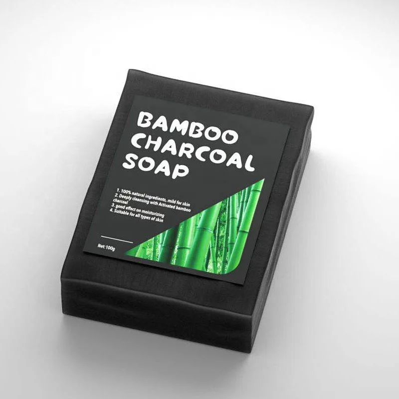 Частная этикетка ручной работы органическое мыло из черного бамбукового угля для мужчин и женщин