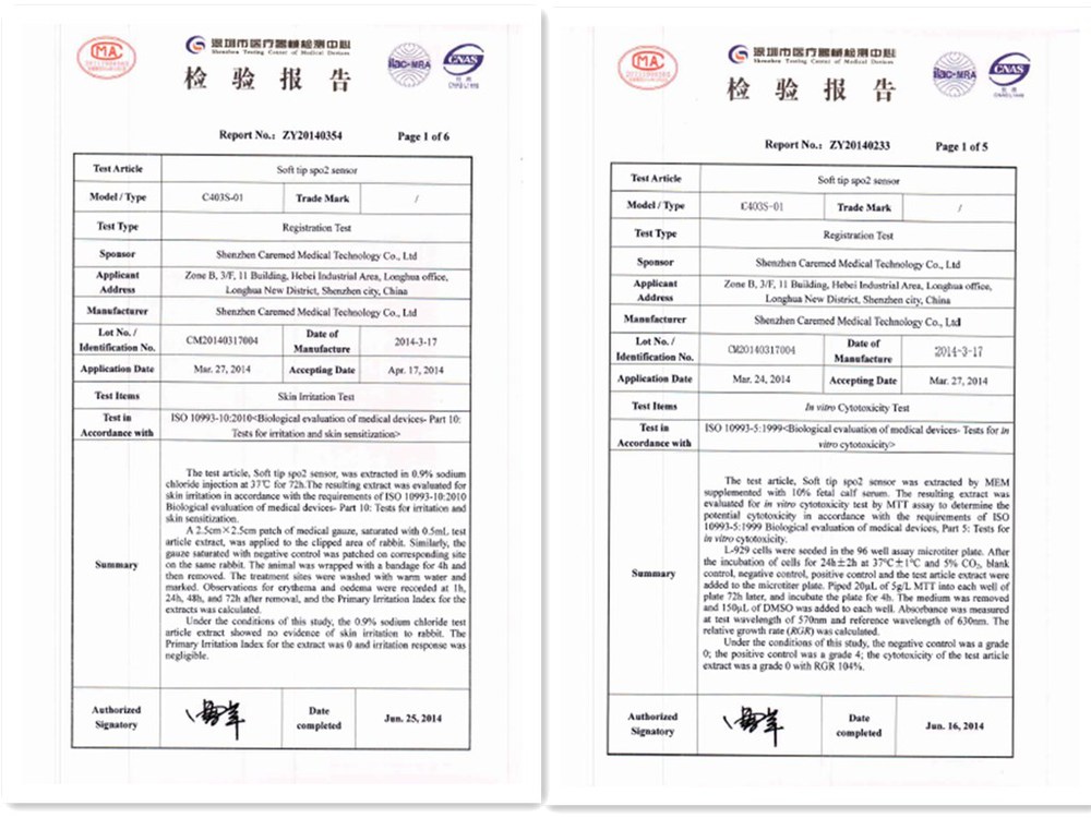Caremed Manufacturer Mediblu MM12 Adult Spo2 sensor Spo2 probe
