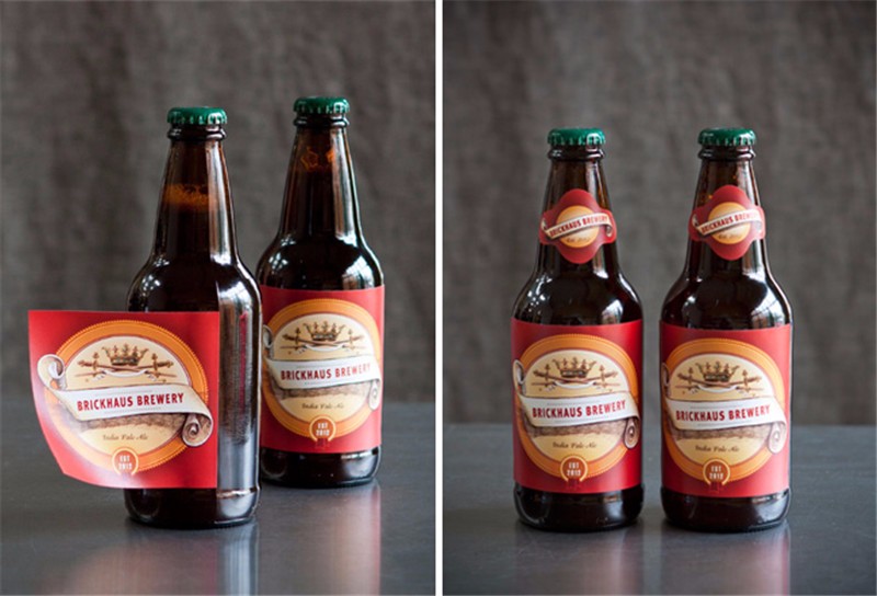 Customized Beer Bottle Labels Self Adhesive CMYK/Pantone Color Printing