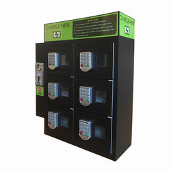 Customized Black White Color Multi Doors Coin Operated Phone Charging Unit Cell Phone Charge Locker