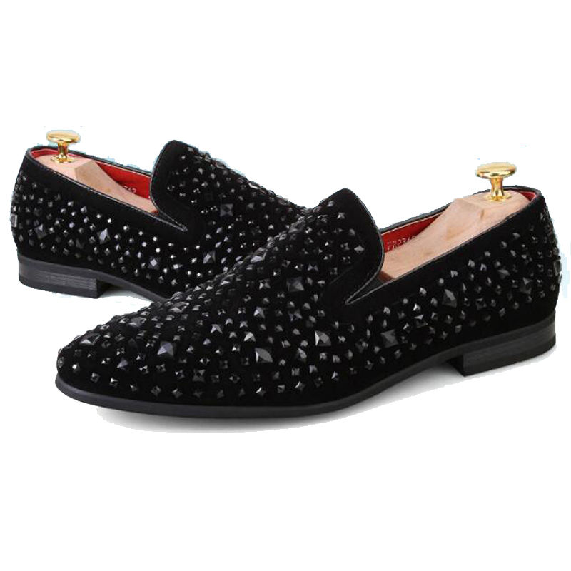 mens rhinestone loafers
