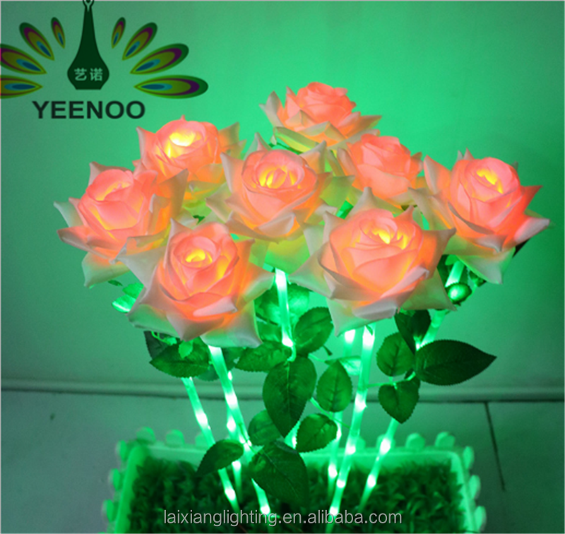 2017 most popular outdoor multi-color selection LED with leaf roses engineering lights
