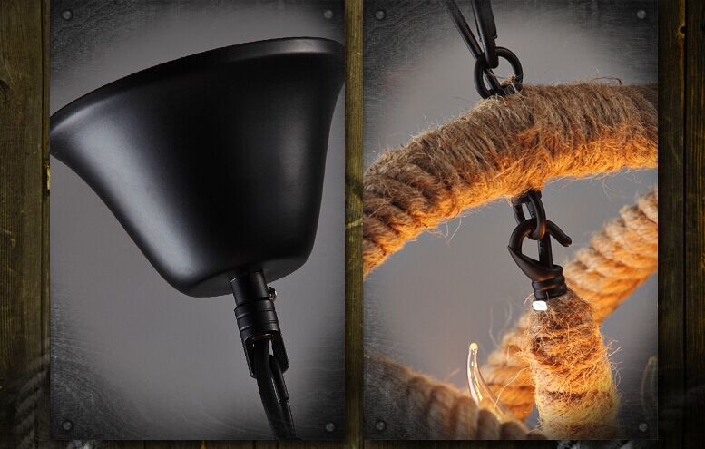 american country style living room furniture /vintage pendant light/rope pendant light