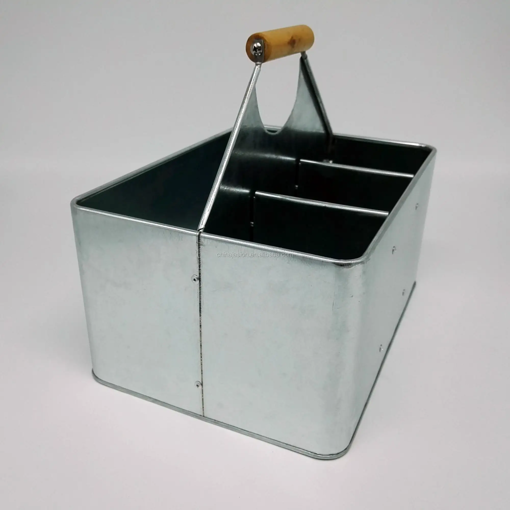 Galvanized steel Tidy organiser compartment Carry-all Tote Tray Tool Storage Beer Caddy