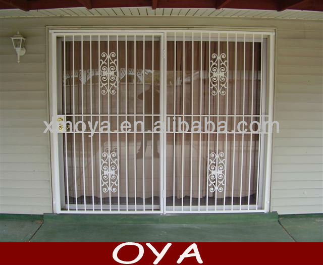 Porta de entrada de grade de ferro portas externas em portas de ferro e vidro preços de janelas deslizantes