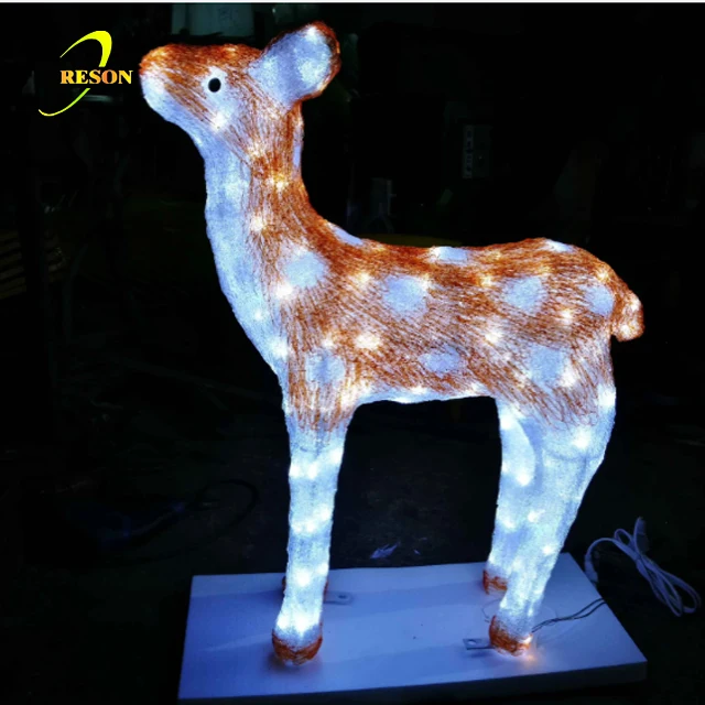 High Quality Christmas 3d Deer Motif Lighted Christmas LED 3D Acrylic Deer