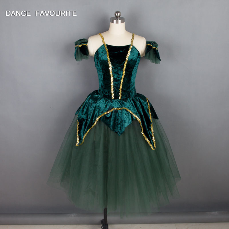 Classical Green Long Ballet Tutu Dress for Adult Girls - Ideal for  Performance and Competition Attire, Custom OEM Service Available