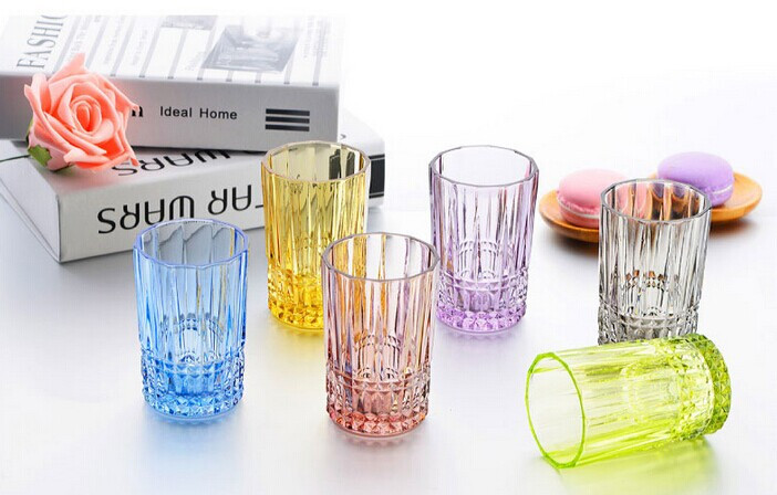 Haonai 230ml drinking glass water glass cup 6 assortment color