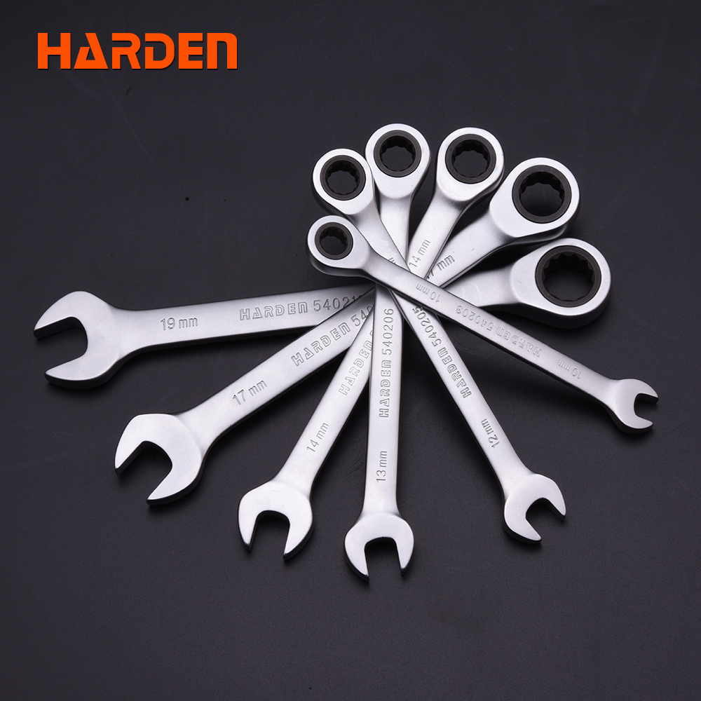 Chromium Vanadium Steel Double Offset Ring Spanner 72 Gear Ratchet Wrench Used for Mechanical Maintenance 14mm