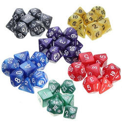 7 sided dice D4 D6 D8 D10 D12 D20 for dungeons and dragons dice