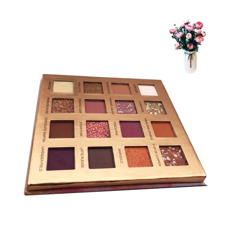 Бесплатный образец, палитра теней для век 16 цветов, частная торговая марка с низким минимальным заказом, низкая цена