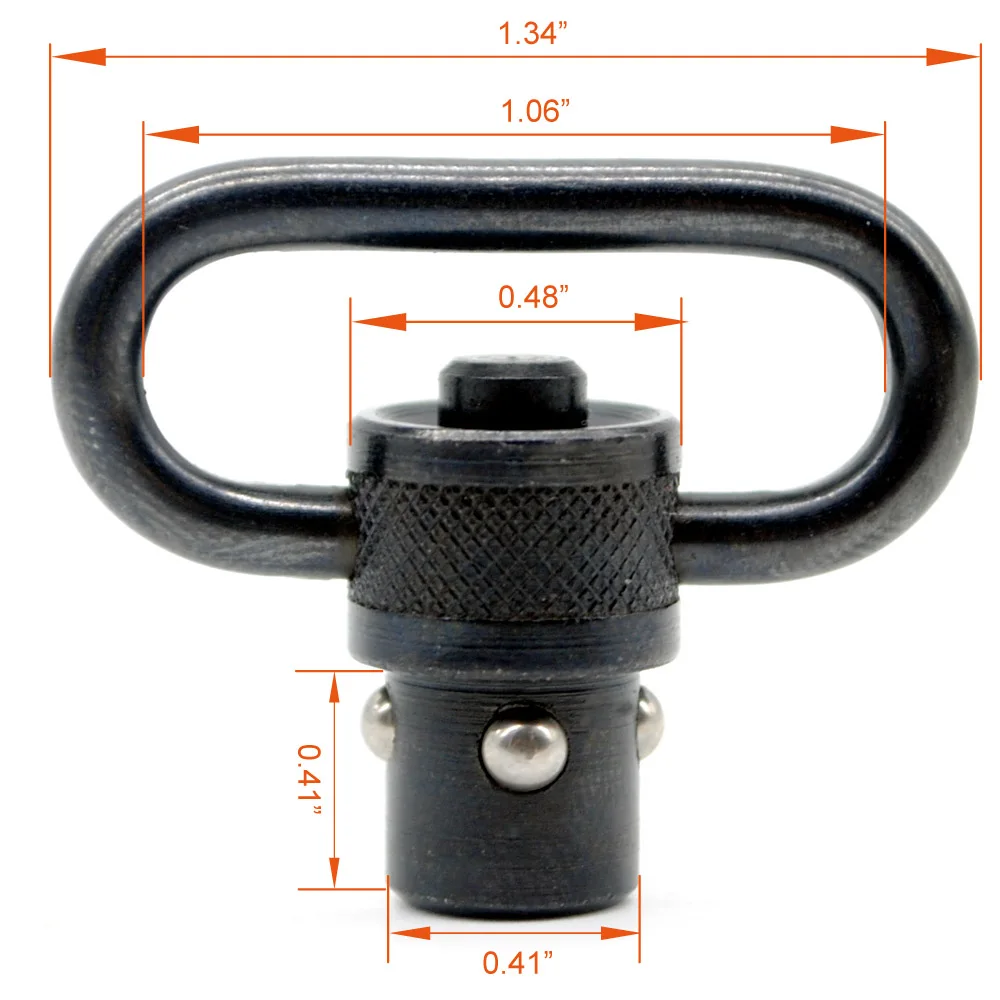 Aplus 1.0 Inch Phosphating grey Quick Release Detachable Sling Swivel with QD Push Button for rifle sling
