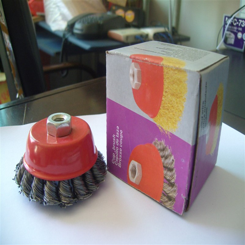 Wire cup brush twist knot 70mm for angle grinder M14 thread pack of 2,heavy duty