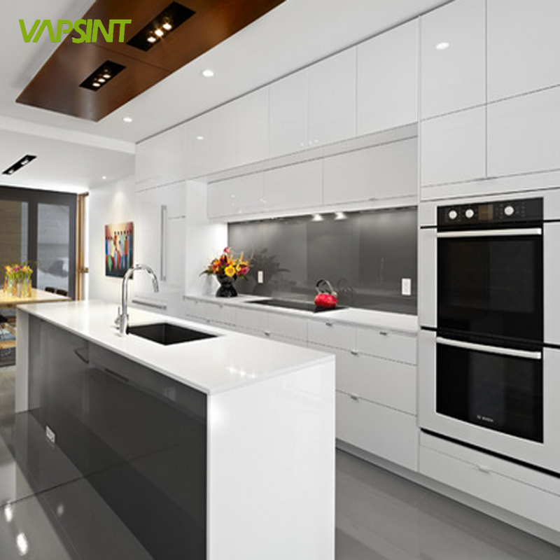 Made in China modular Home  lacquer kitchen cabinets flat pack modern