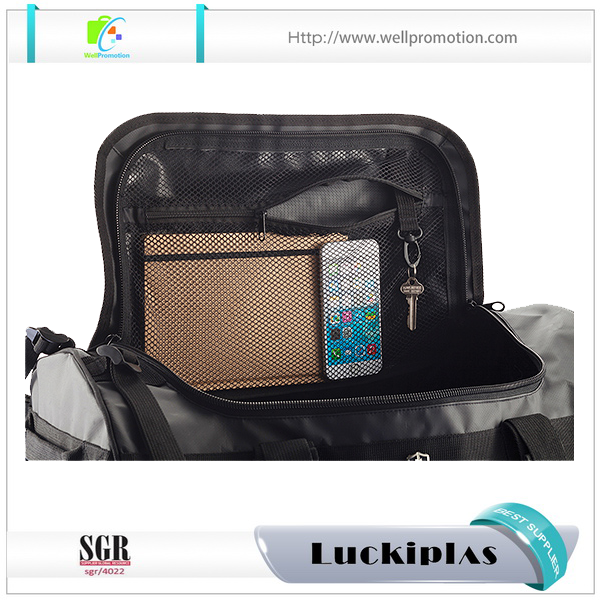 أحدث حقيبة من القماش الخشن على ظهره بشعار مخصص مع مقصورة سرية