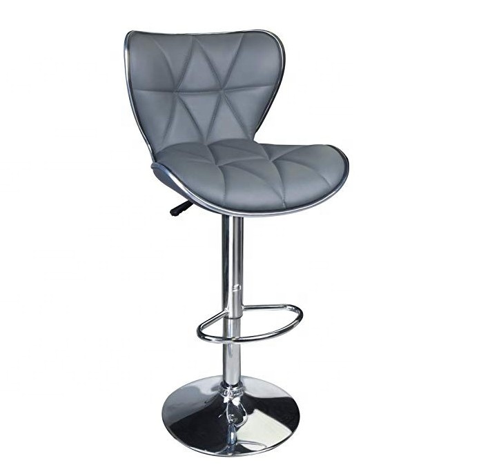 Регулируемый барный стул anji, черный, белый цвет, хромированные ножки, металлические ножки, регулируемый барный стул