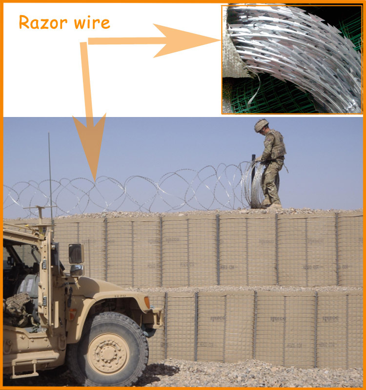 Hesco bastion wall, defence sand wall hesco barrier for military