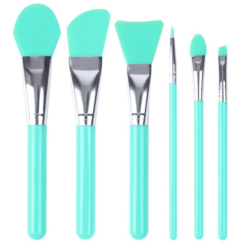 Make up for you 6pcs colorful cosmetic makeup brush,soft facial/face mask brush set