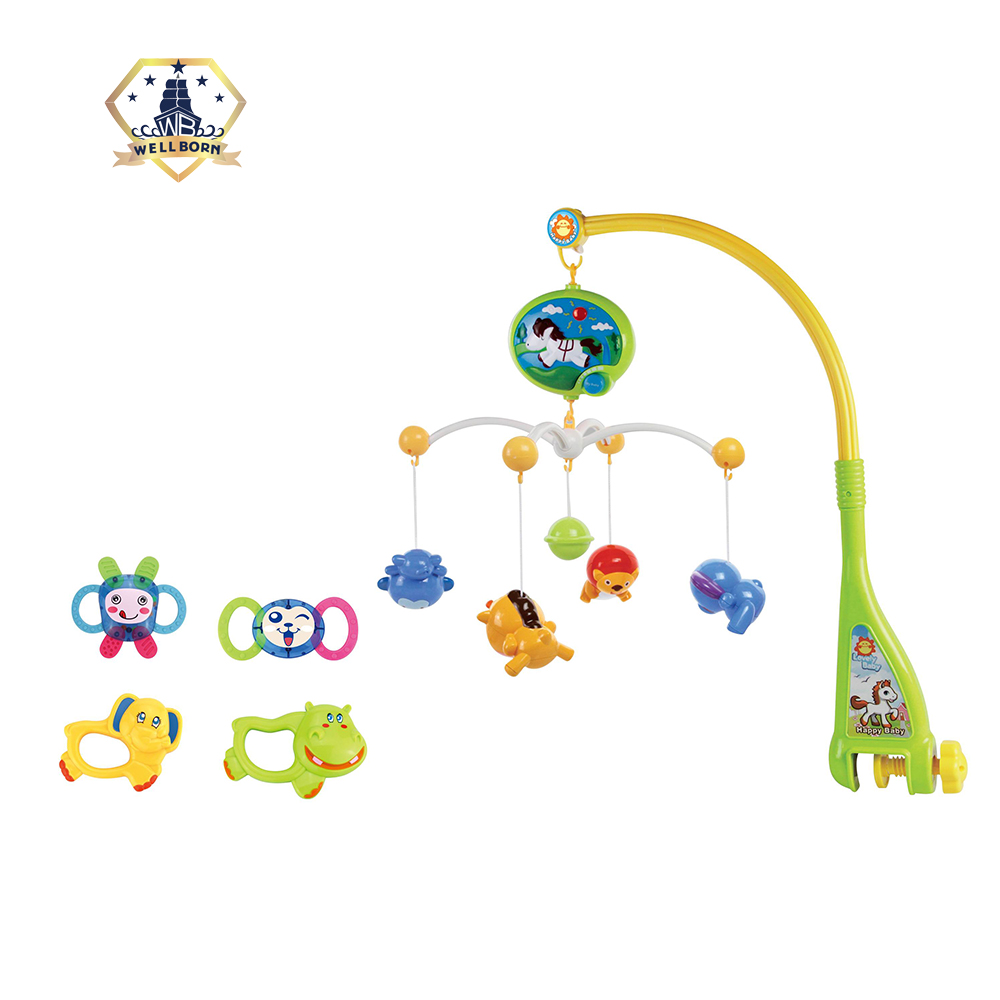 Оптовая продажа пульт дистанционного управления кровать колокол висит игрушка Baby Mobile кроватки