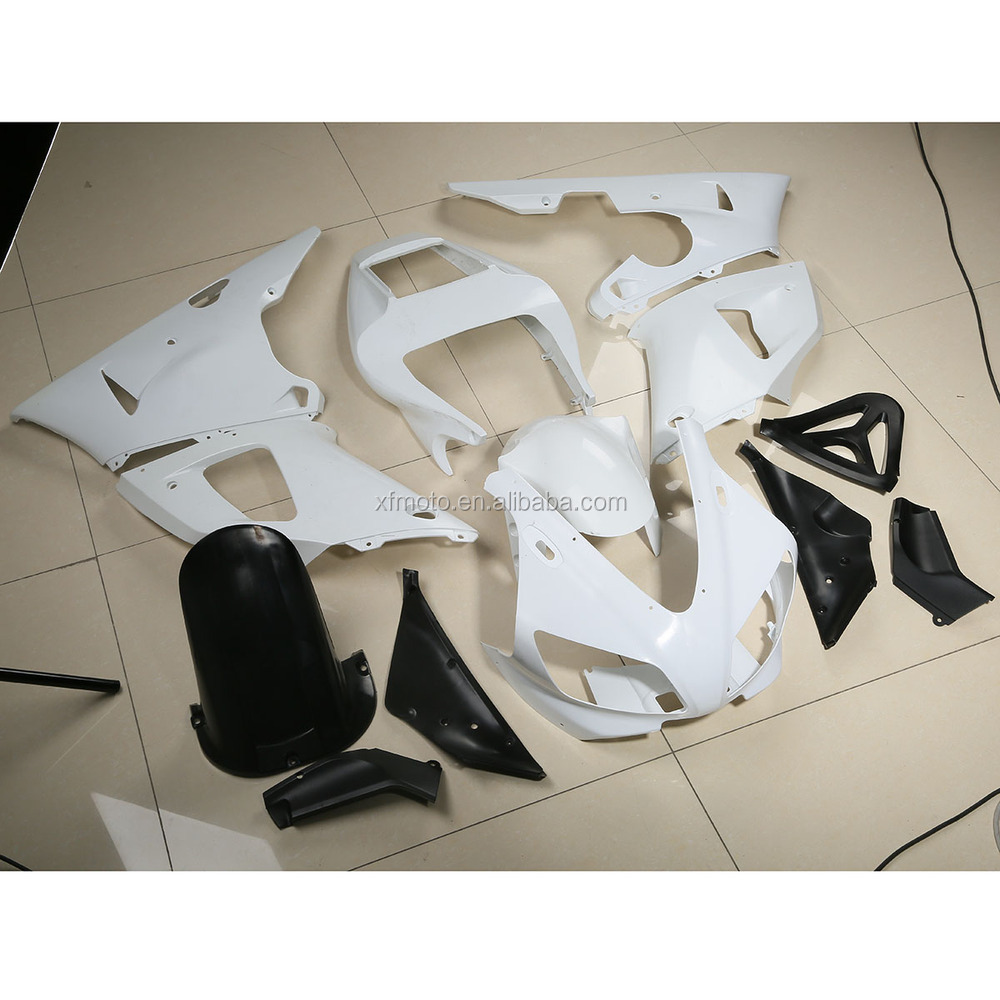 abs 整流罩罩套件雅马哈 yzf r1 yzf-r1 1998-1999 未涂漆的白色