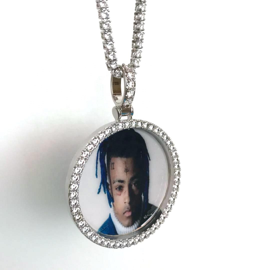 Imagem personalizada pingente Iced out 18 k chapeamento moldura de ouro Hiphop pingente de imagem