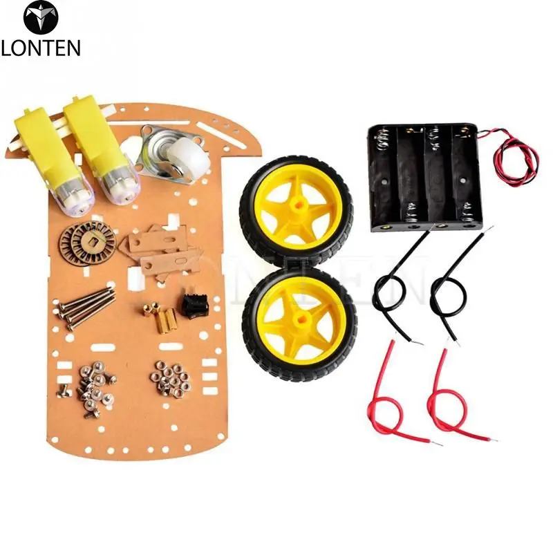 Lo<i></i>nten Motor Smart Two Wheeled smart robot car Vehicle 2WD Smart Car Chassis Kit For Arduinos Electro<i></i>nic Components
